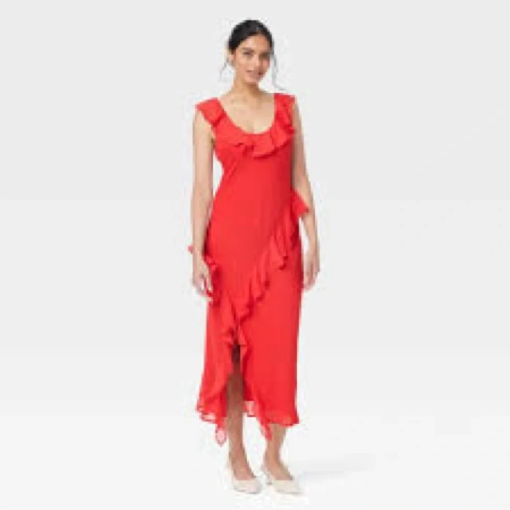 a new day Asymmetrical Red Dress